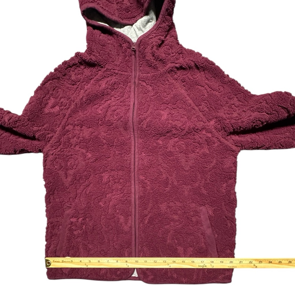 Carbon2Cobalt Wanderlust Fleece Jacket Womens XS Maroon Full Zip Sustainable - Picture 8 of 13